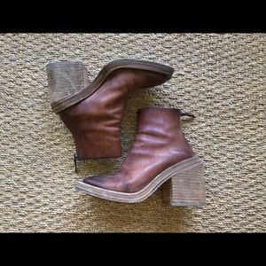 Marsell Block Heel Brown Leather Boots Size 37